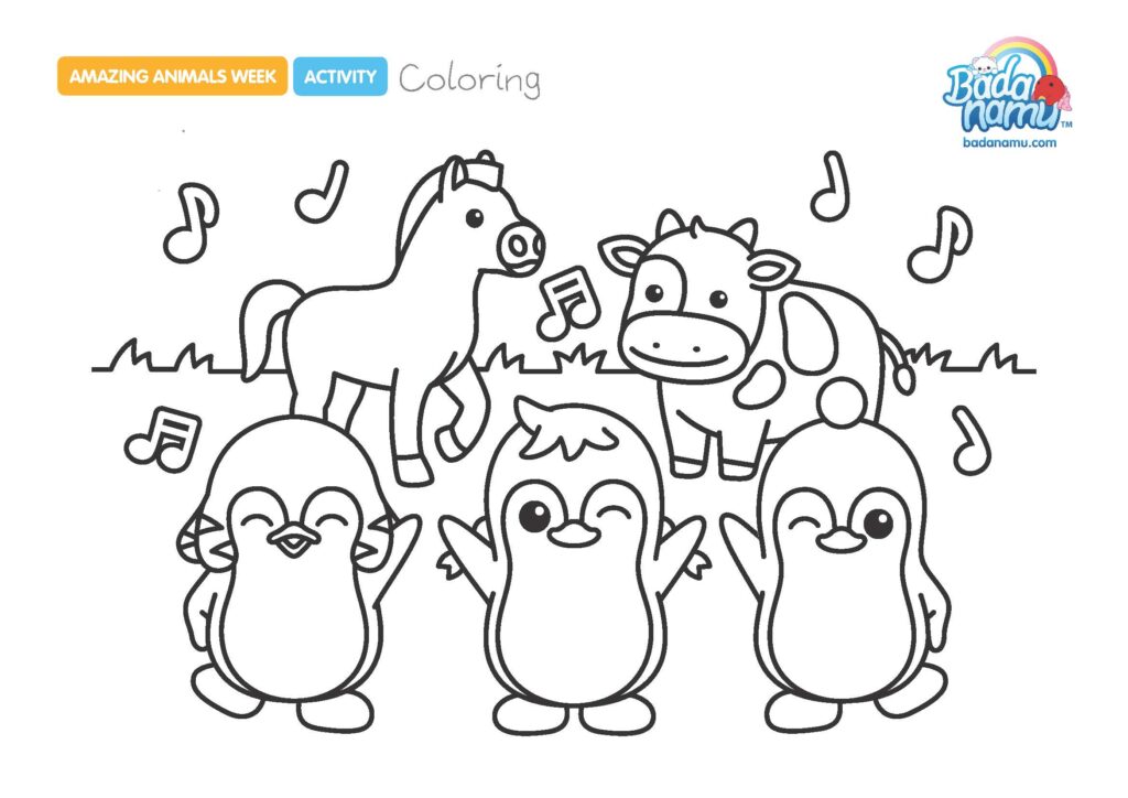 Day 1 Animals Coloring Sheet - Badanamu